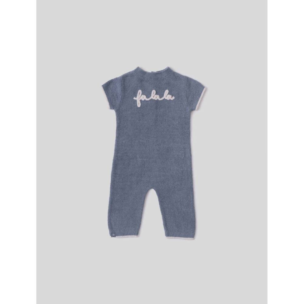NEW BAREFOOT DREAMS cozychic lite baby fa la la onesie in blue dusk - Picture 3 of 4